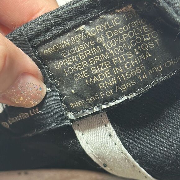 STAR WARS Black SnapBack Wide Brim Cap Baseball Hat Wool Blend Darth Vader - Picture 9 of 9